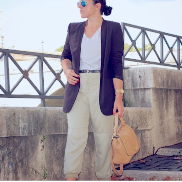 BCBGMaxAzria Lawson Boyfriend Tailored Oversize Tuxedo Black Blazer Jacket XS - Picture 1 of 13